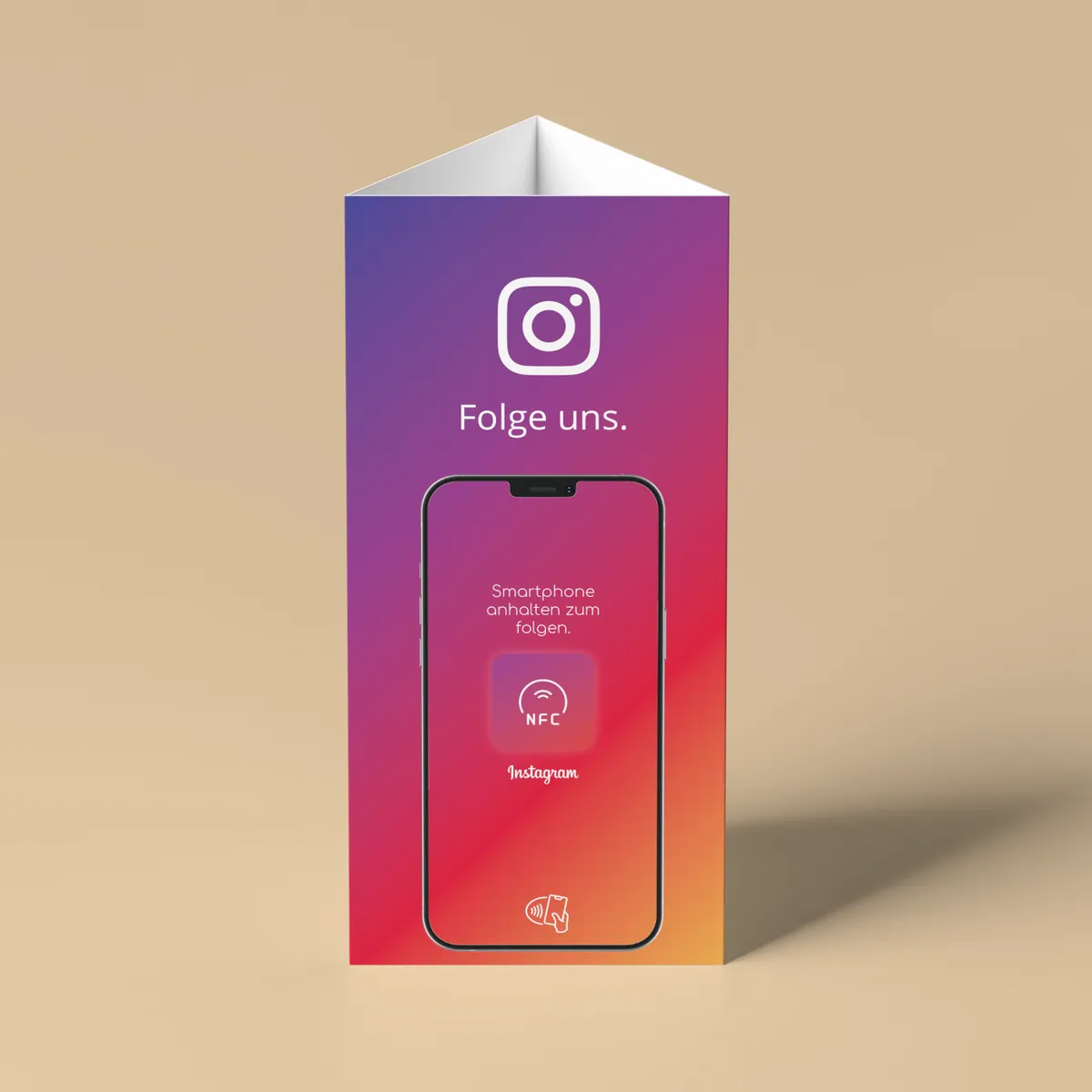 Folge uns auf Instagram NFC Tischaufsteller Triangl – Ansicht 2