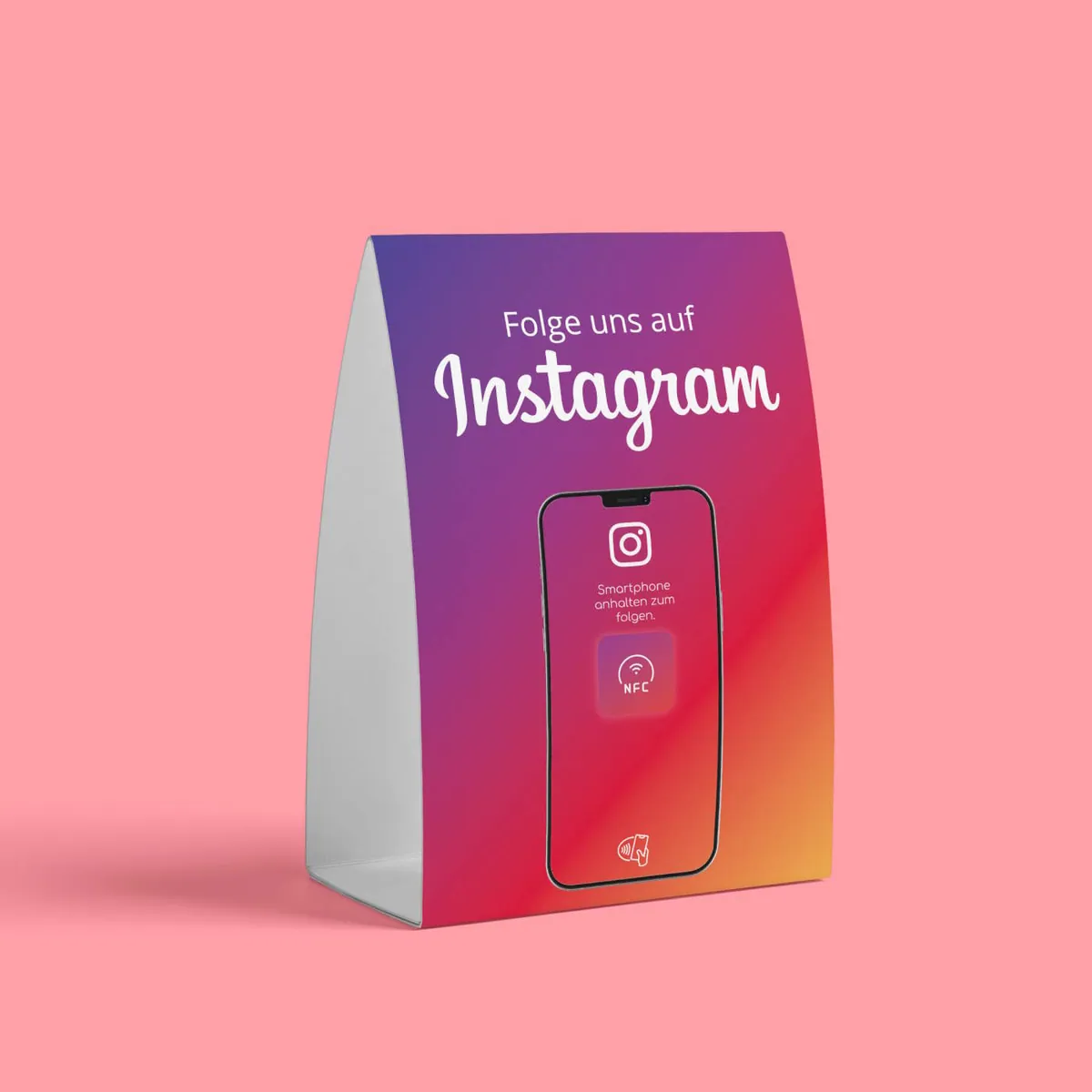 Folge uns auf Instagram NFC Tischaufsteller Tent