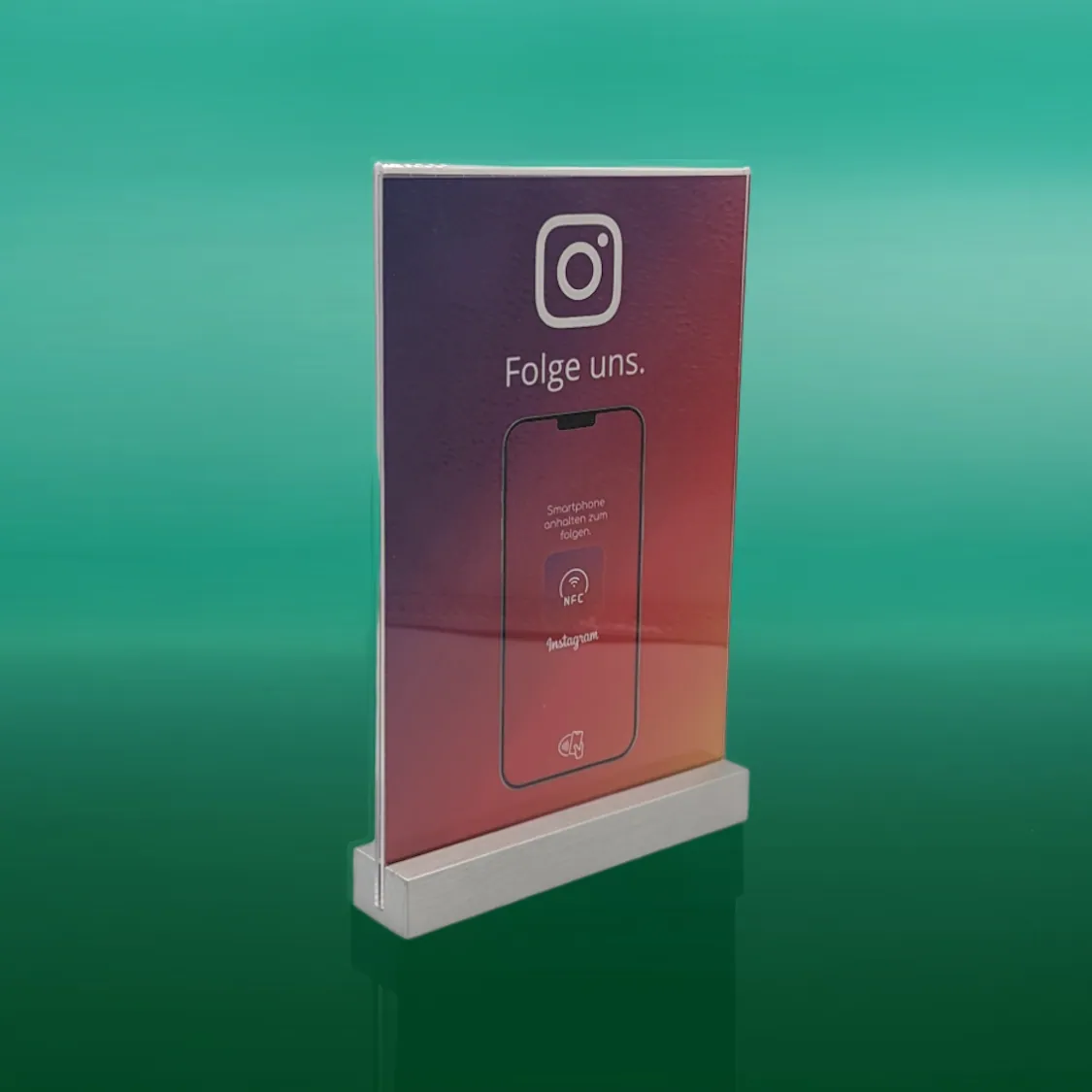 switchTAG clean+ – NFC Tischaufsteller mit wechselbarem Inlay