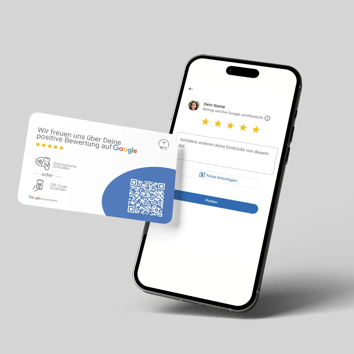 Google Bewertung NFC Karte „Tap Professional“ mit Google Bewertung QR Code – Ansicht 2