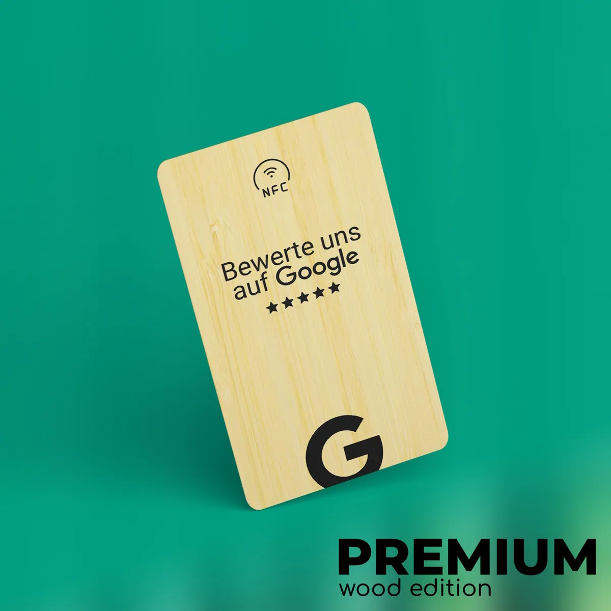 NFC Holz Visitenkarte für Google Bewertungen "Tap Premium"