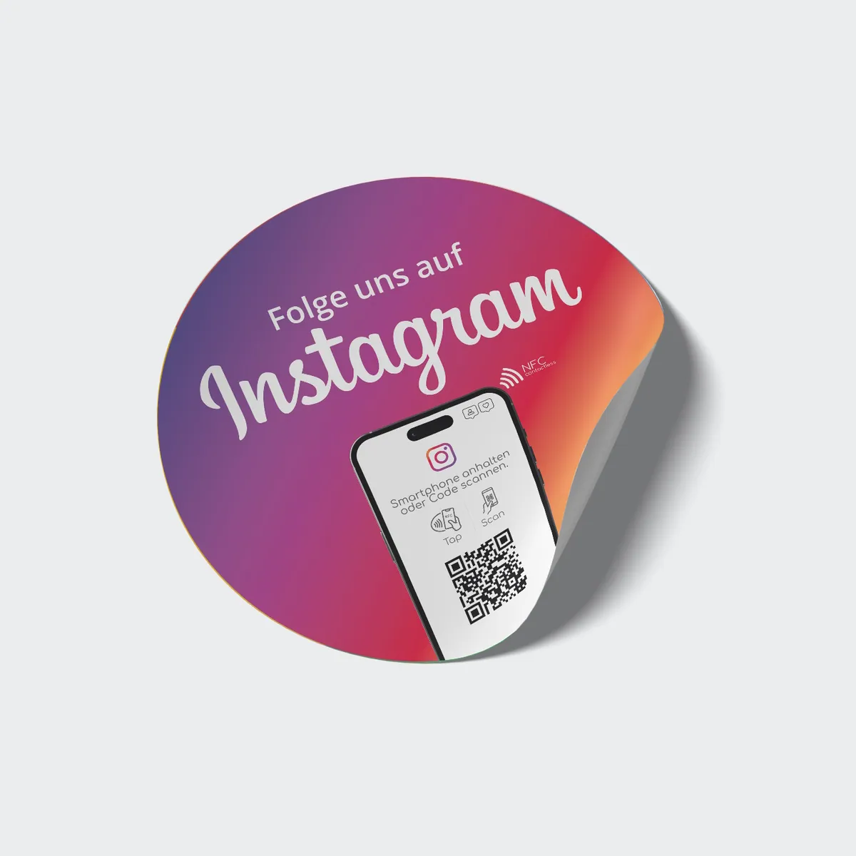 Instagram NFC Sticker „Tap“ mit Instagram QR Code – Ansicht 2