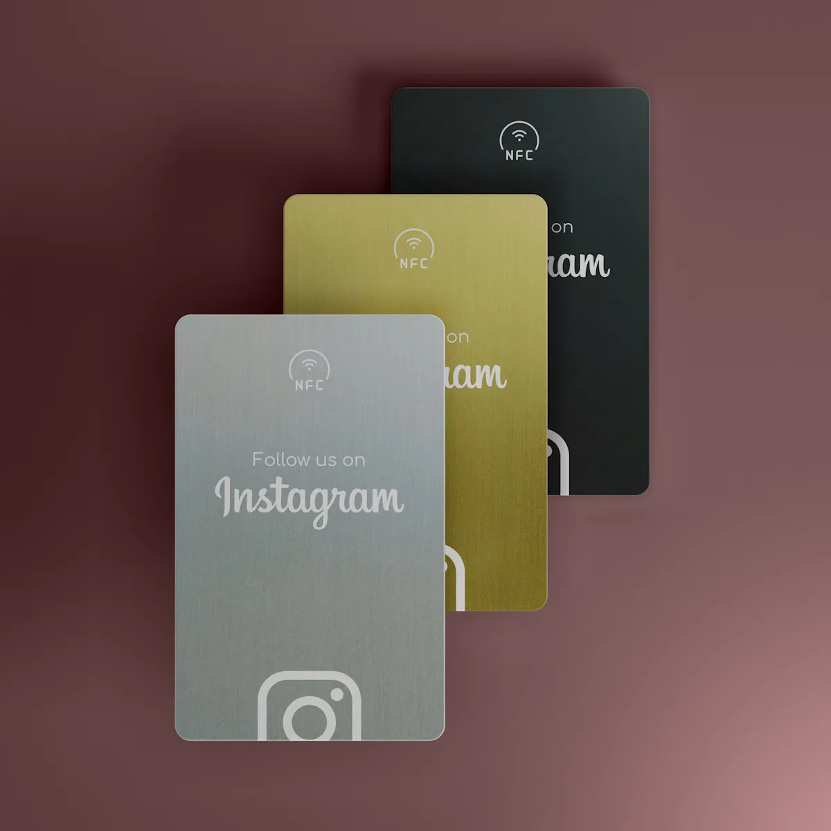 Folge uns auf Instagram NFC Metall Visitenkarte „Tap Premium“
