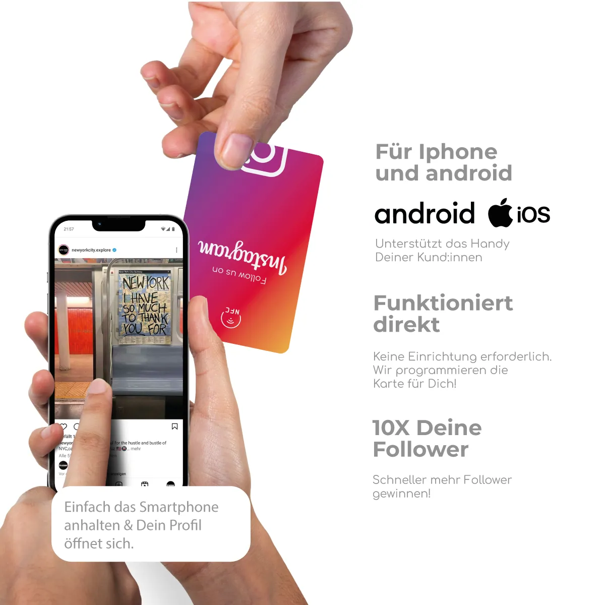 Follow us on Instagram NFC Card „Tap“ – Ansicht 2