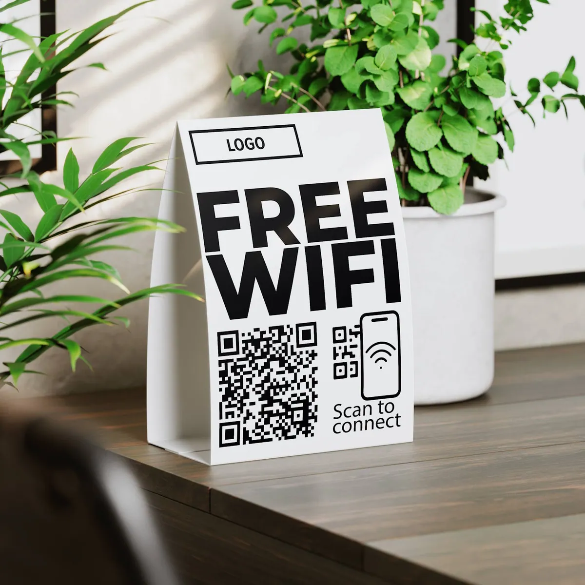 WIFI QR Code Tischaufsteller Bold – Ansicht 2