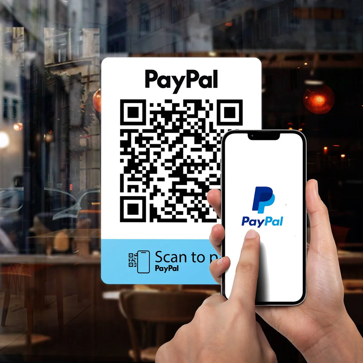 PayPal bezahlen QR Code Aufkleber Brand refresh – Ansicht 2