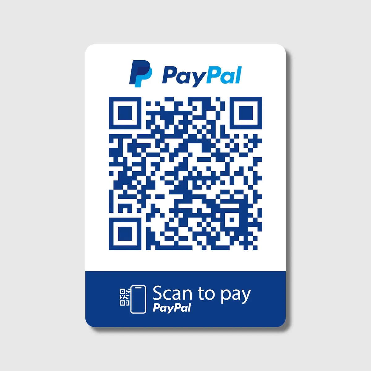 PayPal bezahlen QR Code Aufkleber