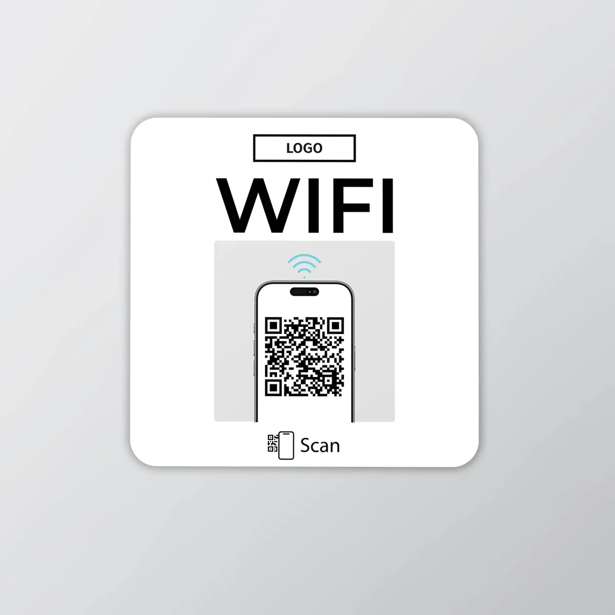 WIFI QR Code Aufkleber Sticker Clean