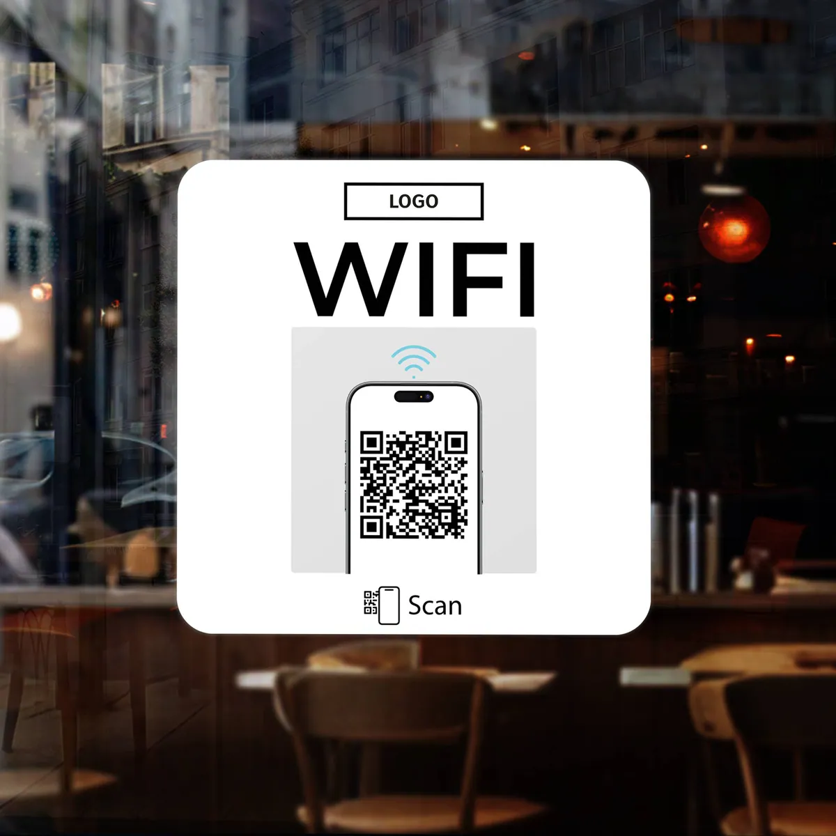 WIFI QR Code Aufkleber Sticker Clean – Ansicht 2