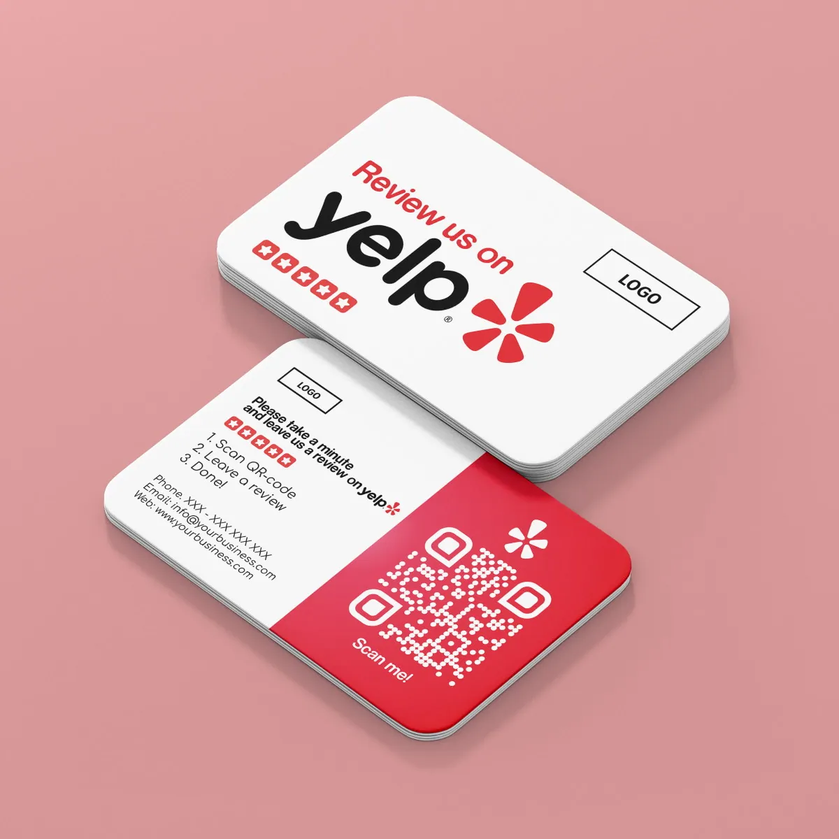 Yelp! Review Business Card Clean with Yelp review QR Code