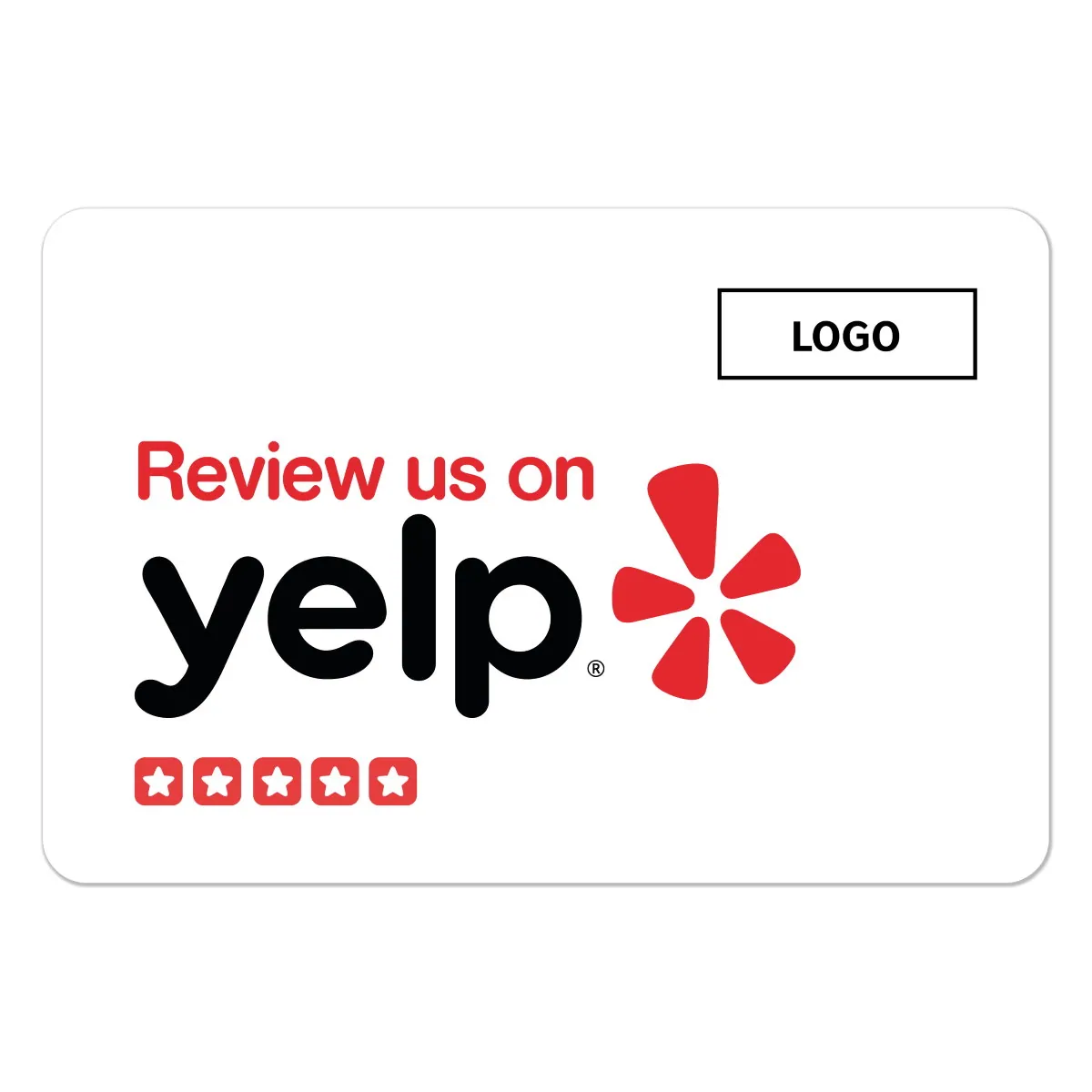 Yelp! Review Business Card Clean with Yelp review QR Code