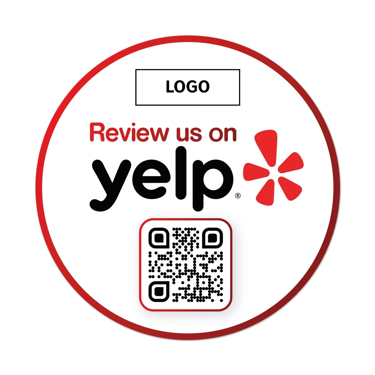 Yelp! Review Sticker Clean with review QR – Ansicht 2
