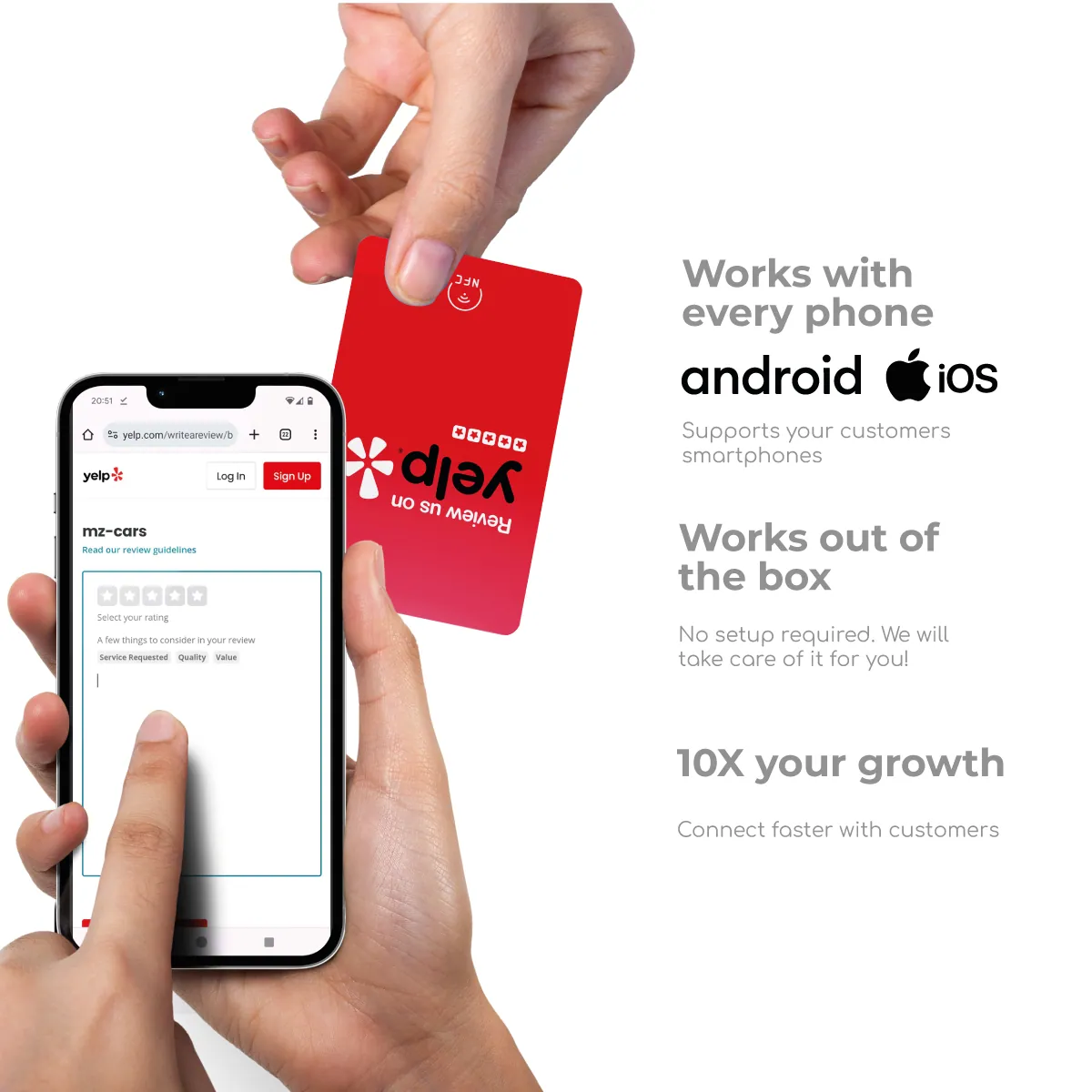 Yelp Review NFC Card "Tap"