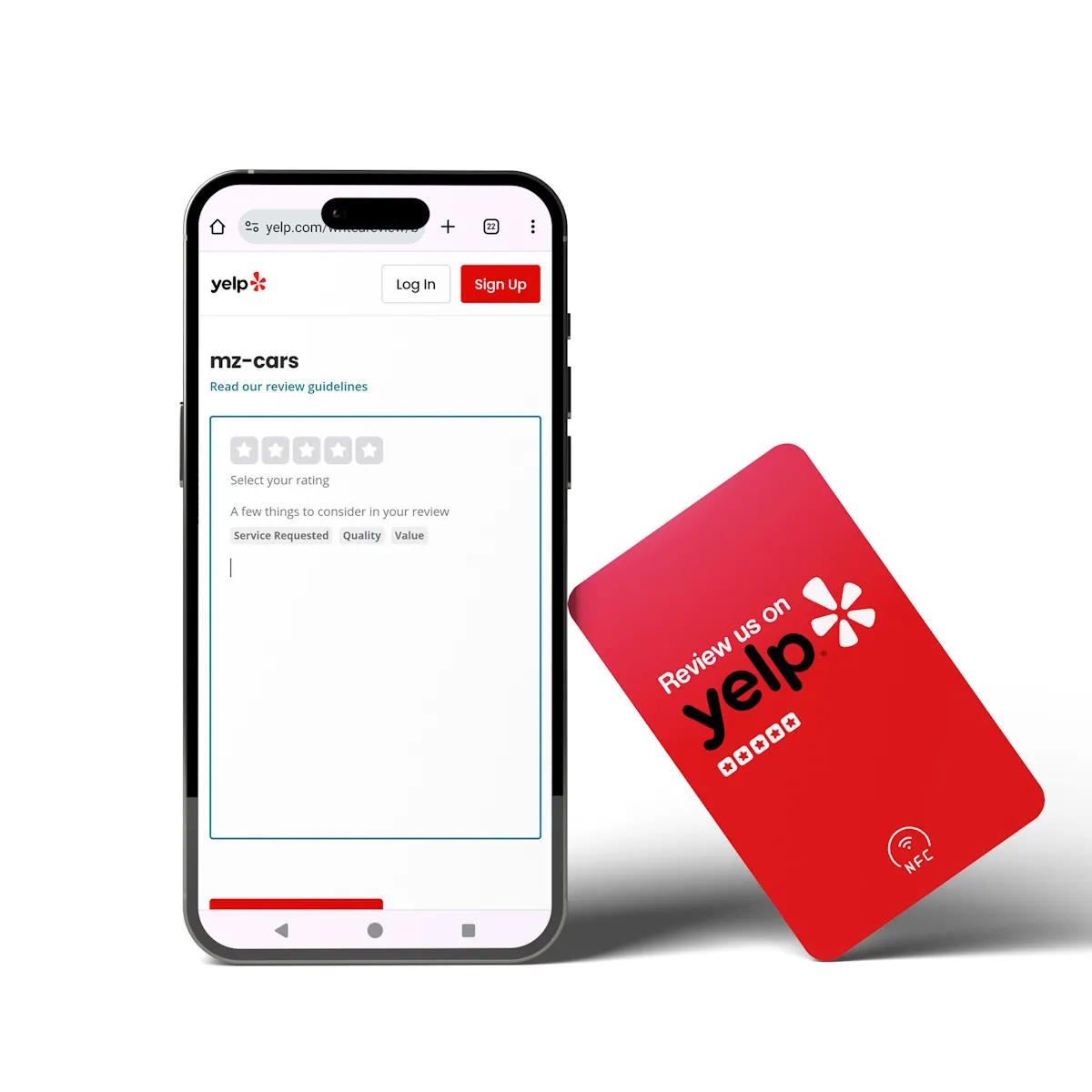 Yelp Review NFC Card "Tap"