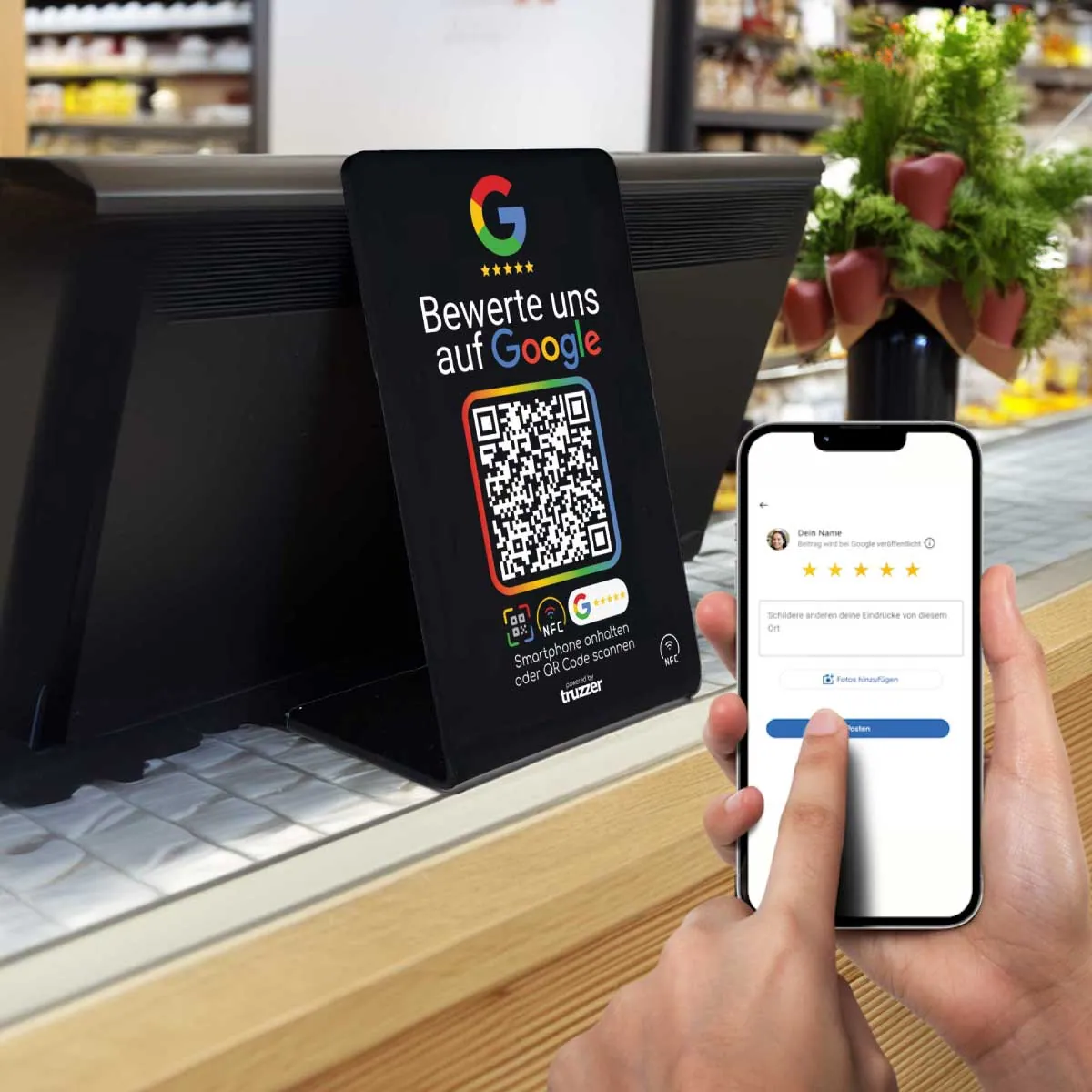 Google Bewertung NFC Aufsteller „EVO“ Größe L – Ansicht 2