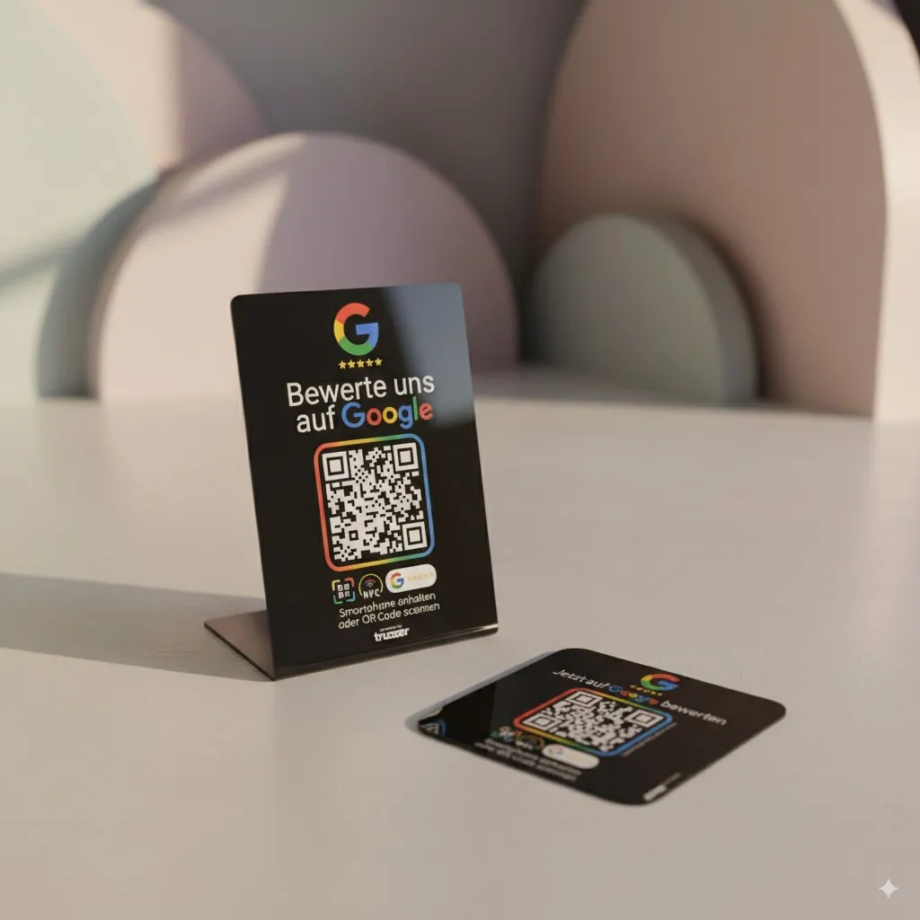 Google Bewertung NFC Bundle Evo – NFC Stand + Plate Black Edition