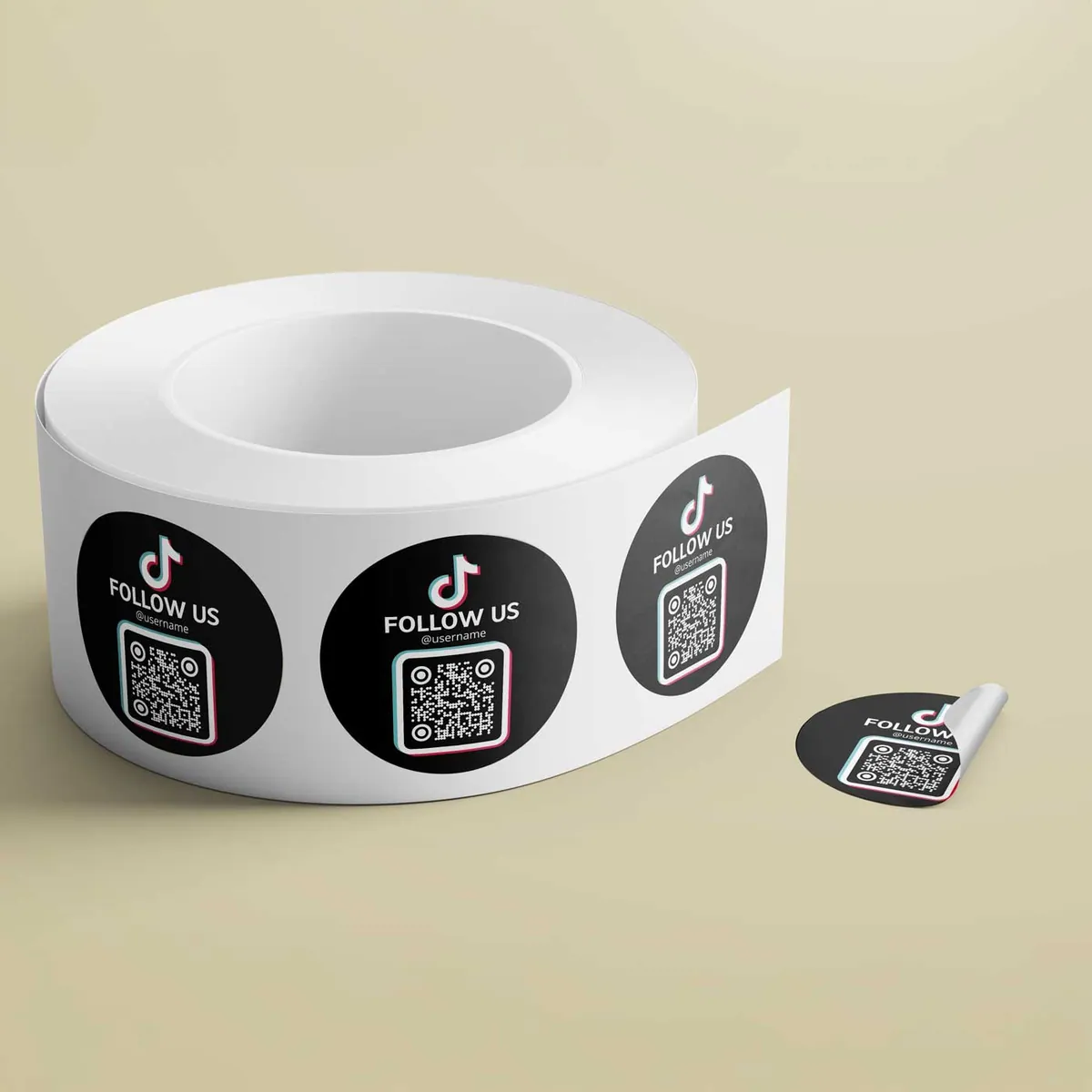 TikTok Follower QR Code Sticker Etikettenrolle – Mehr Reichweite mit QR-Aufklebern – Ansicht 2