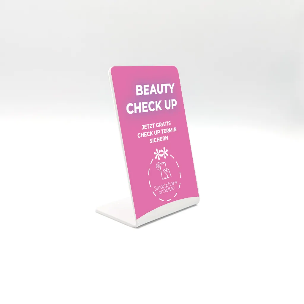 Individuelle NFC Aufsteller – mit eigenem Design & custom Link – Ansicht 2