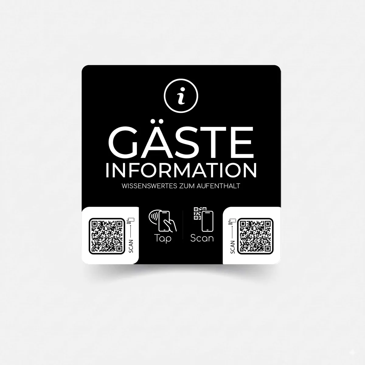 Gästeinformation Smart Sticker mit NFC und QR Code – Ansicht 2
