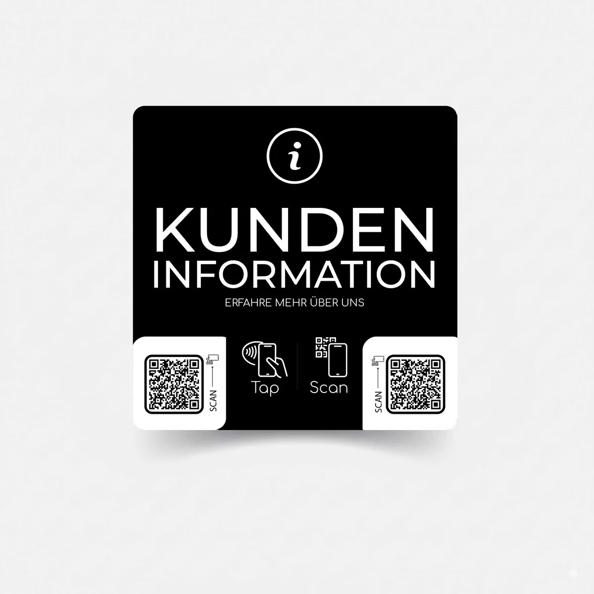 Kundeninformation Smart Sticker mit NFC und QR Code