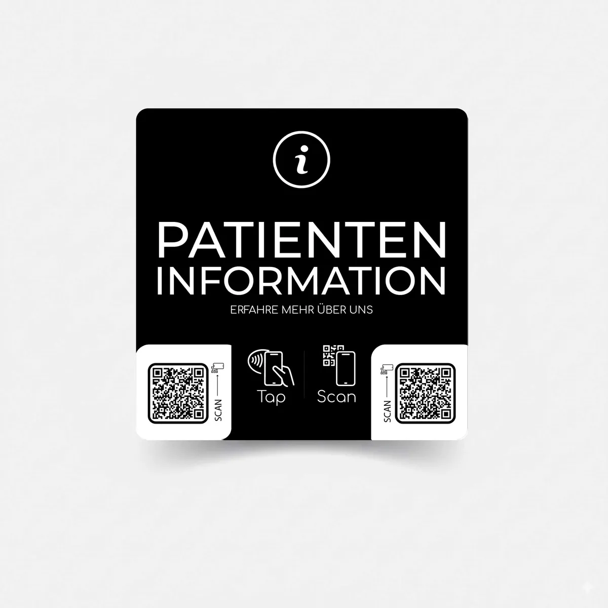 Patieteninformation Smart Sticker mit NFC und QR Code