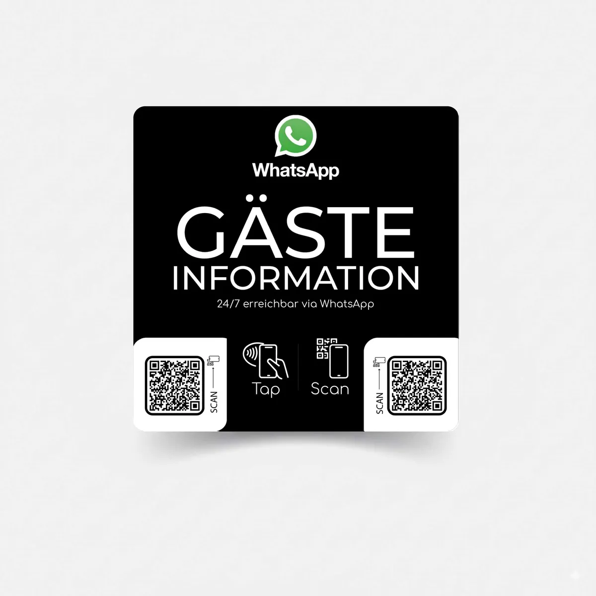 Gästeinformation WhatApp Smart Sticker mit NFC und QR Code – Ansicht 2