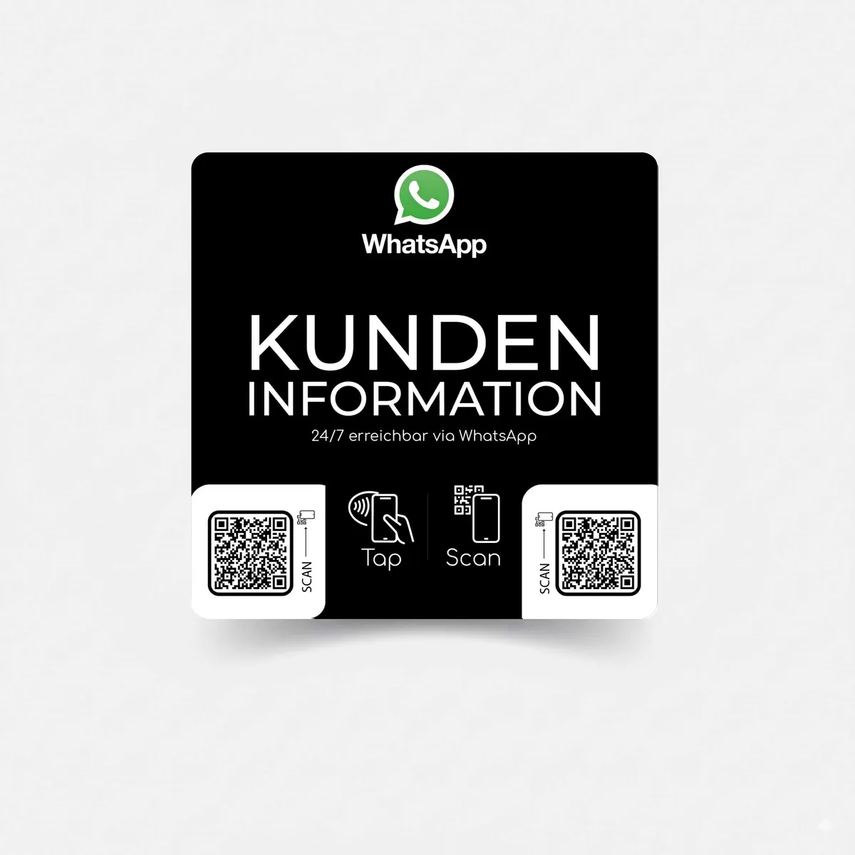 Kundeninformation WhatApp Smart Sticker mit NFC und QR Code – Ansicht 2
