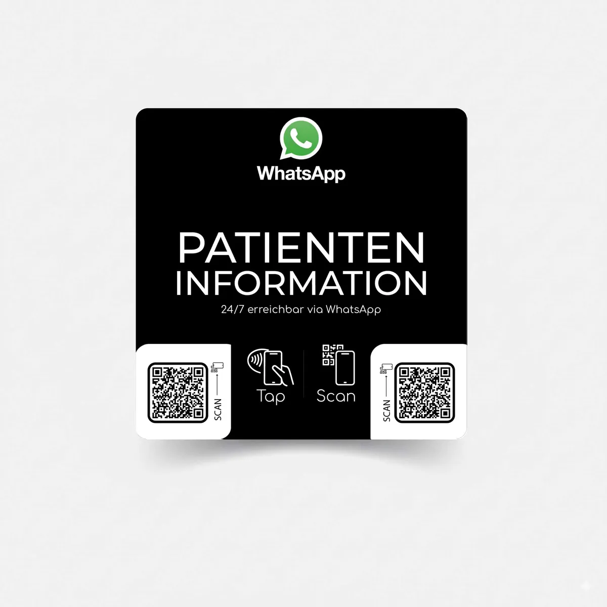 Patienteninformation WhatApp Smart Sticker mit NFC und QR Code – Ansicht 2