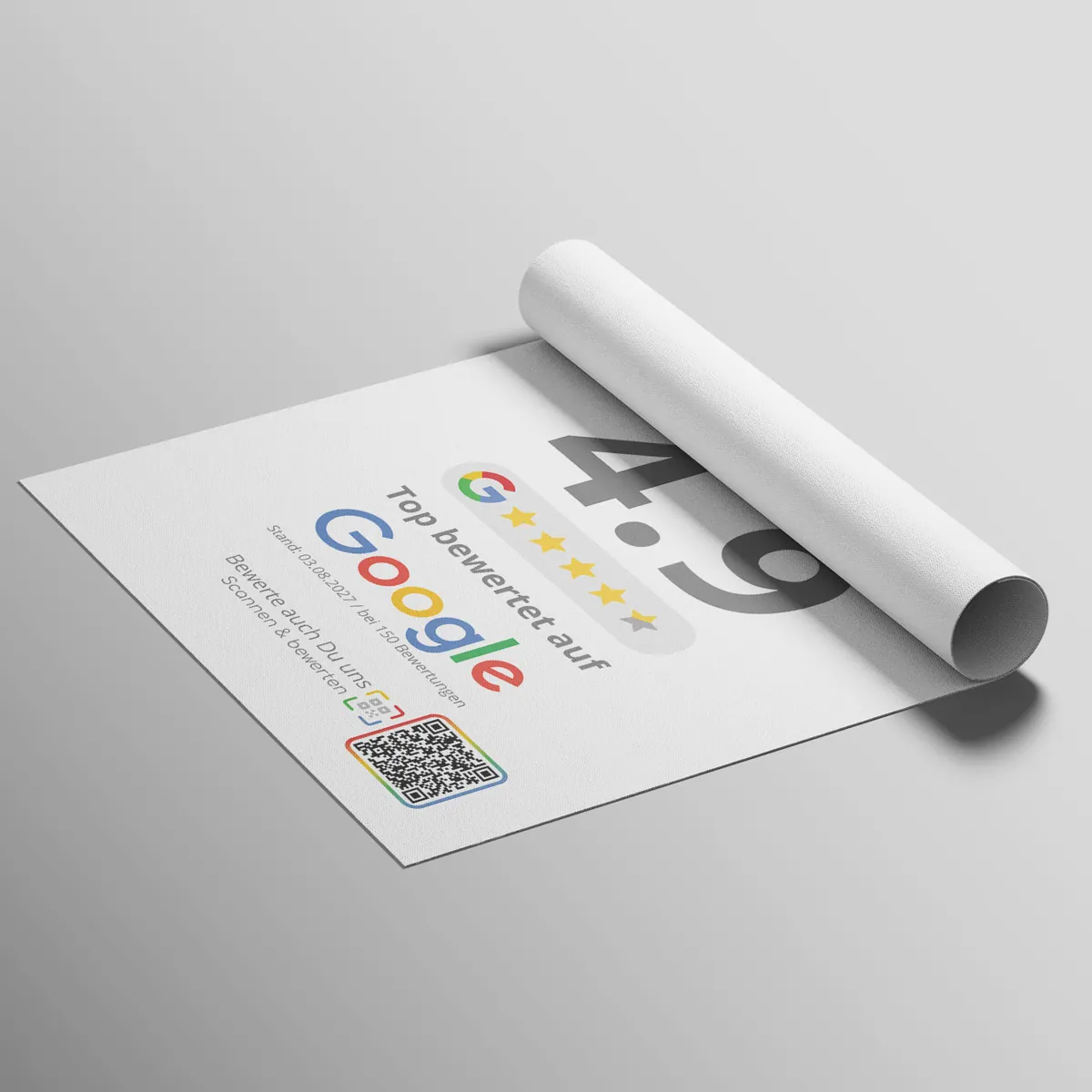 Google Bewertung Poster A3 | Mit QR Code direkt zur Bewertung | Kundenfeedback sichtbar machen