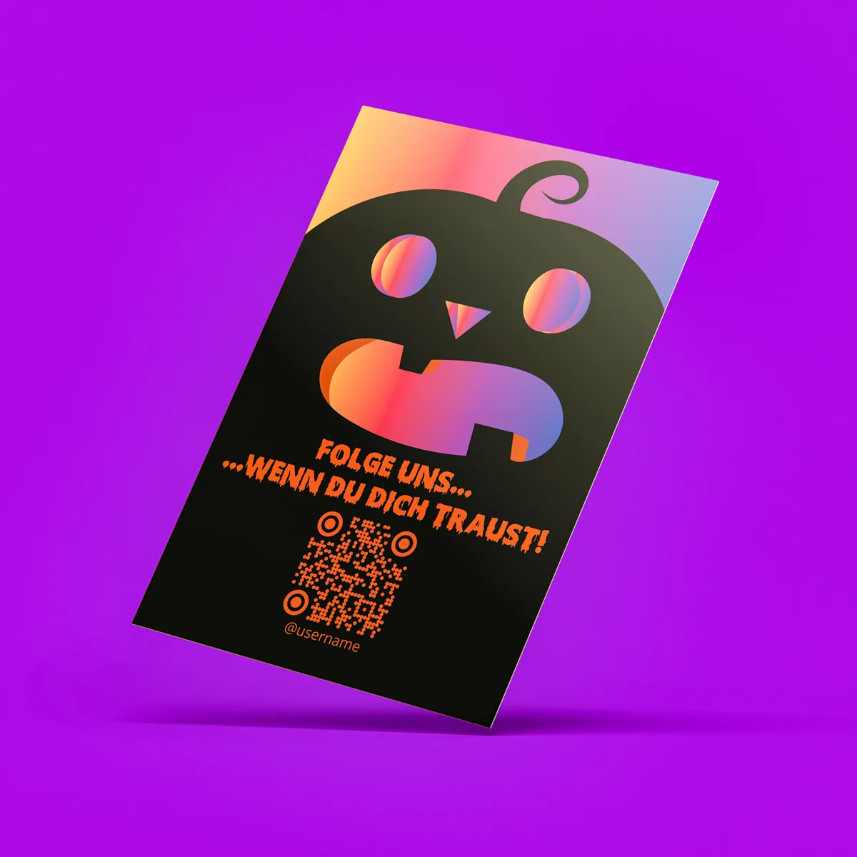Halloween Edition Google Bewertung & Instagram Follower Karte mit QR Code