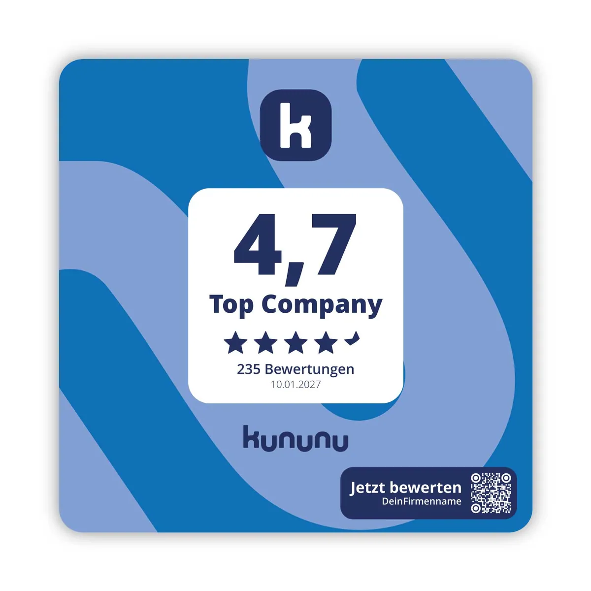 Kununu Top Company Score-Aufkleber mit QR-Code