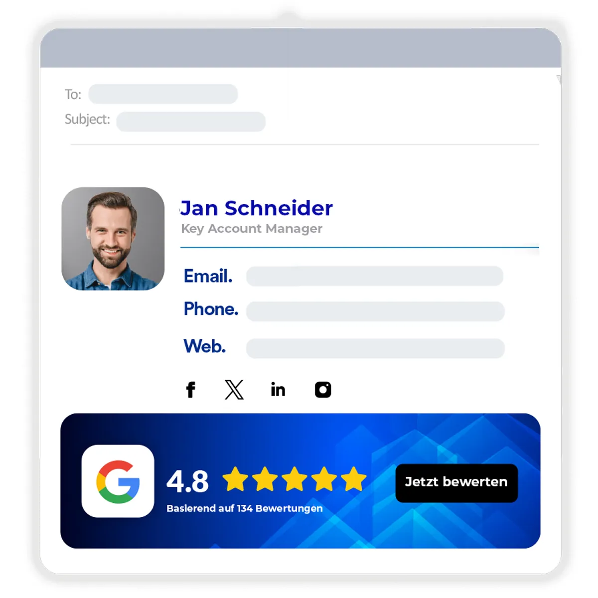Review E-Mail Signaturen – Powered by Crossware: Zentrale E-Mail-Signaturen mit integriertem Bewertungs-Boost – Ansicht 2