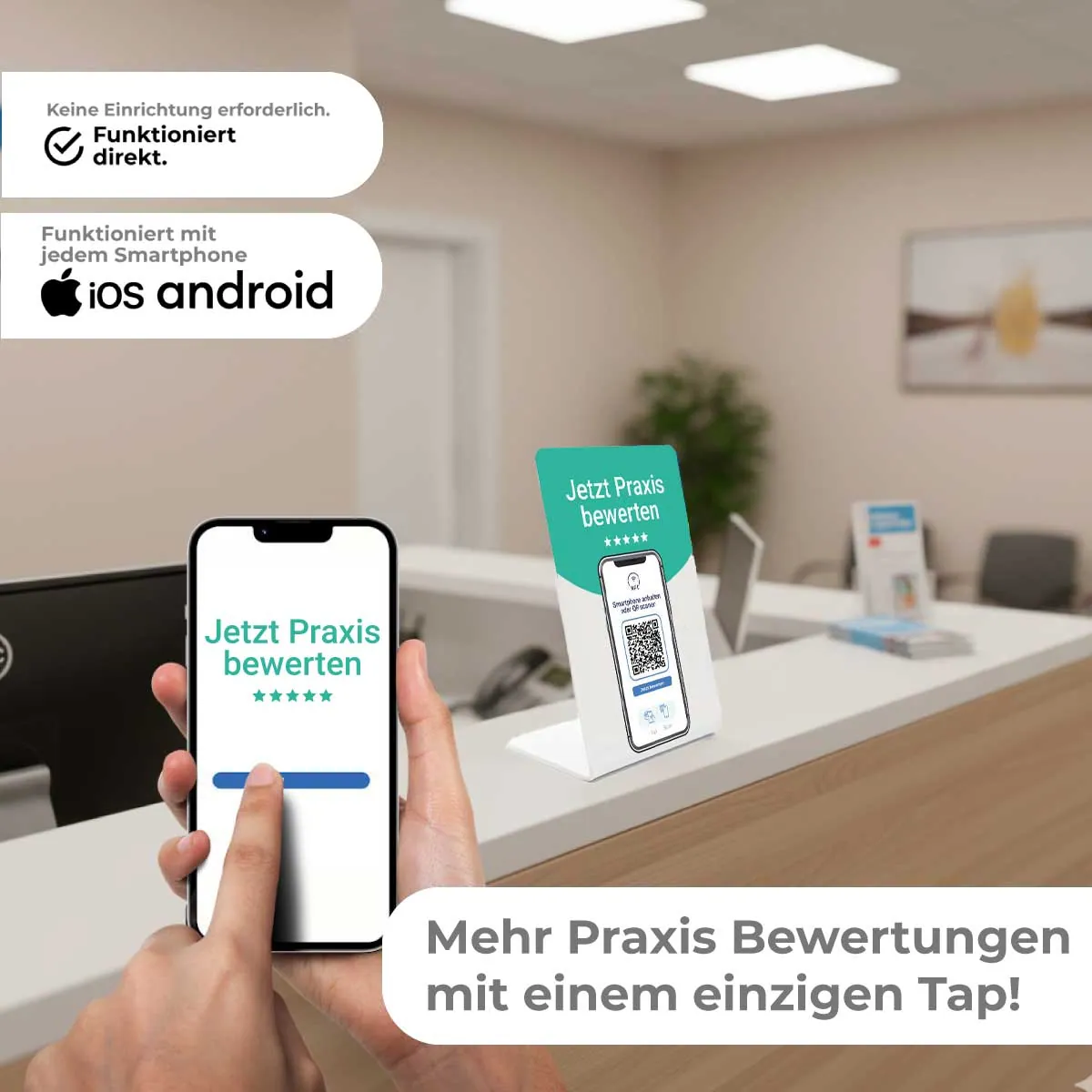 NFC & QR Aufsteller für Praxis- und Arztbewertungen – Ansicht 2