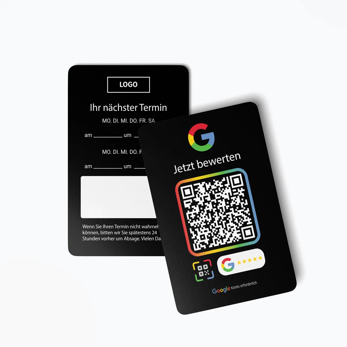 Terminkarten mit Google Bewertung QR Code „G“ Design – Ansicht 2
