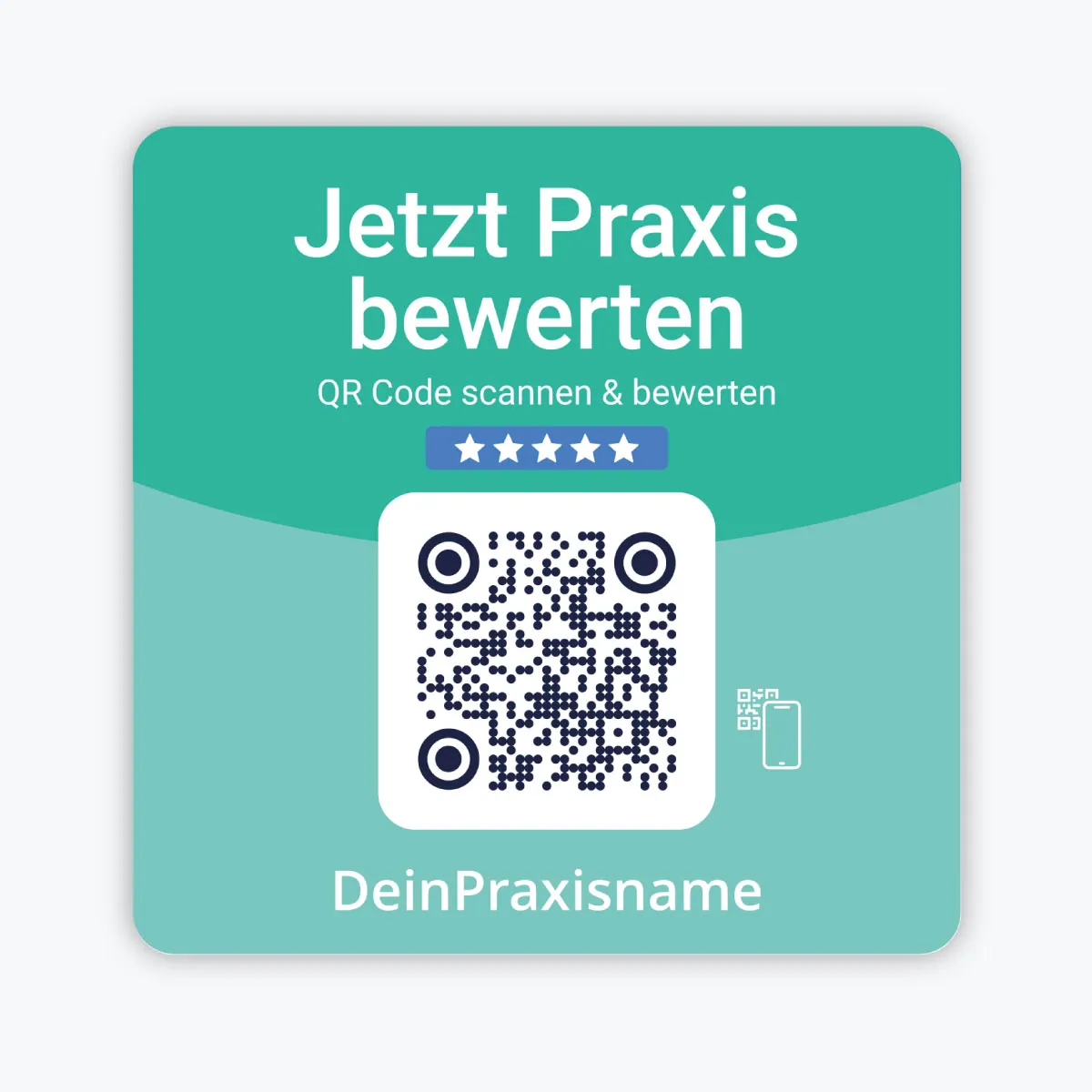 QR-Sticker für Arztbewertungen & Terminvereinbarung | Personalisierbar mit Praxisnamen