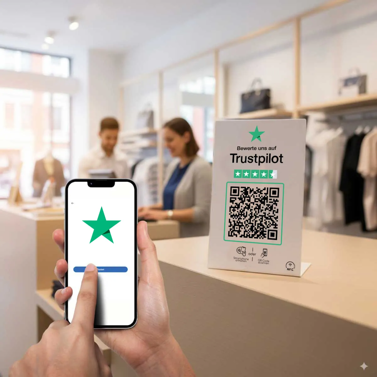 Empfehlio Trustpilot NFC & QR Aufsteller – Größe M – Ansicht 2