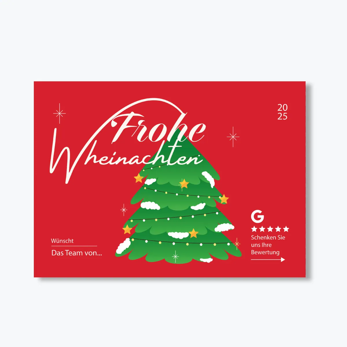 Weihnachts-Kundenkarte mit Google Bewertung QR Code – Ansicht 2