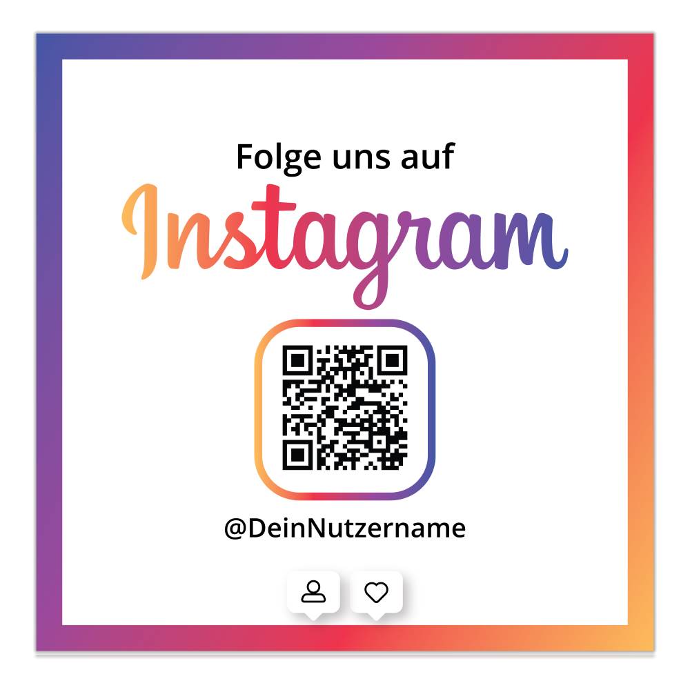Aufkleber Sticker Folge uns auf Instagram Quadrat Clean - empfehlio