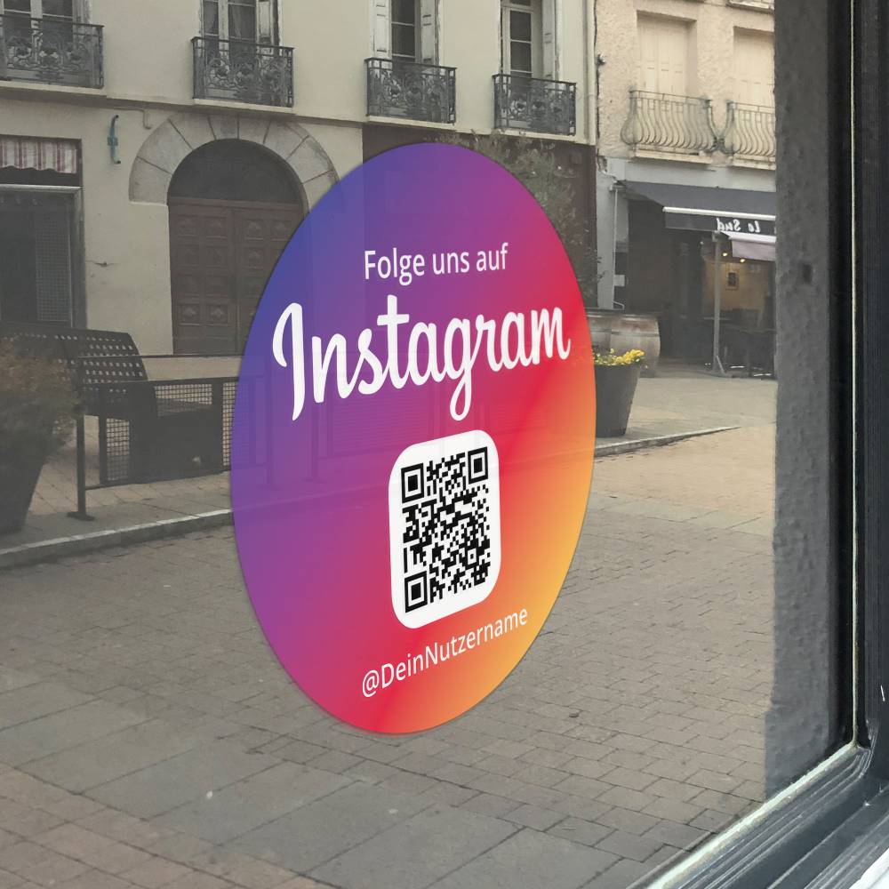 Aufkleber Sticker Folge uns auf Instagram Rund Color - empfehlio
