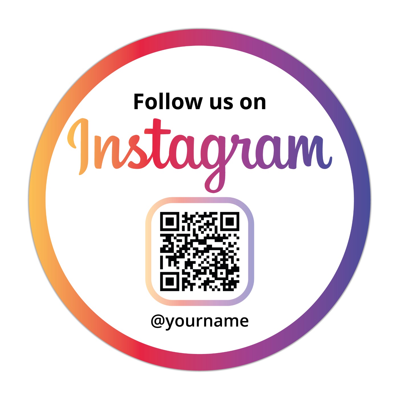 Instagram Name QR Code Sticker Clean - empfehlio